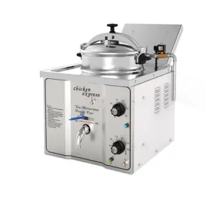 Commercial Kitchen Equipment Commercial Electric Fryer 16L Tabletop Pressure Fryer, 3kW High-Efficiency Mechanical Control Pressure Fryer, Professional Stainless Steel Broaster WG-XZ-16