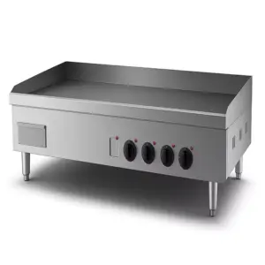 Commercial Kitchen Equipment Commercial Industrial Electric Griddle 12kW, Extra-Large 1200mm Heavy-Duty Flat Top Grill, Professional Stainless Steel Commercial Griddle WG-48