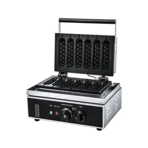 Commercial Kitchen Equipment Commercial Electric 6-Slot Crispy Waffle Machine, 1.55kW Professional Rectangular Waffle Maker, Industrial Heavy-Duty Hot Dog Waffle & Crispy Baker WG-HF-XS6