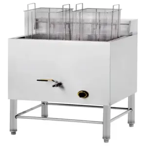 Commercial Kitchen Equipment Commercial Gas Fryer 30L Vertical Double-Tank, Dual 15L High-Performance Floor Model LPG Fryer, Professional 2-Basket Fryer WG-75