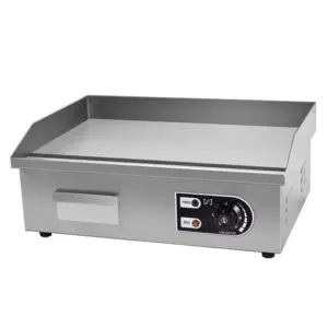 Commercial Kitchen Equipment Commercial Electric Countertop Griddle, 3kW High-Performance 548mm Flat Top Grill, Professional Stainless Steel Commercial Griddle WG-818