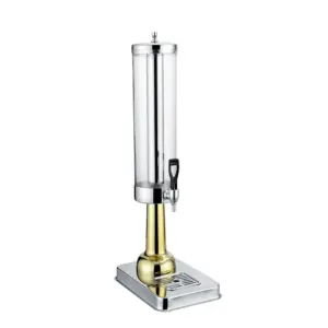 Commercial Kitchen Equipment Single Juice Dispenser 3L, Luxury Stainless Steel Cold Beverage Server, Premium Compact Buffet Juice Dispenser ASC-3LX1 (Gold)