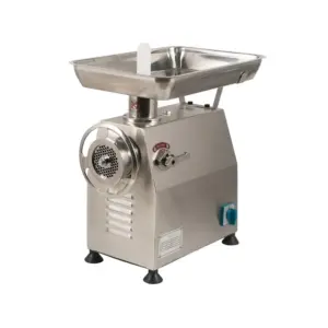 Commercial Kitchen Equipment Commercial Electric Full Stainless Steel Gear-Driven Meat Mincer, 350kg/hr Industrial Meat Grinder, Heavy-Duty 2200W Copper Motor Machine WG-32A