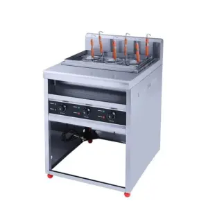Commercial Kitchen Equipment Commercial 6-Basket Electric Pasta Cooker, 6kW High-Power Professional Noodle Boiler, Industrial Stainless Steel Countertop Station HEN-6HX