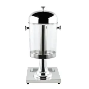 Commercial Kitchen Equipment Single Juice Dispenser 8L, Professional Silver Stainless Steel Cold Beverage Server, High-Capacity Buffet Juice Dispenser WG-Q8