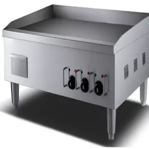 Commercial Kitchen Equipment Commercial Industrial Electric Griddle 9kW, Massive 900mm Heavy-Duty Flat Top Grill, Professional Stainless Steel Commercial Griddle WG-36