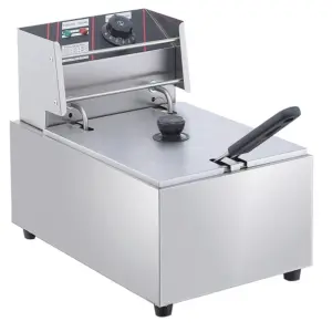 Commercial Kitchen Equipment Commercial Electric Fryer 6L Countertop, 2.5kW Compact Single Tank Deep Fryer, Professional Stainless Steel Fryer WG-81