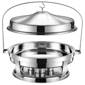 Commercial Kitchen Equipment Arc Silver Chafing Dish 4.5L, Polished Stainless Steel, Buffet Food Warmer DZW-GE060