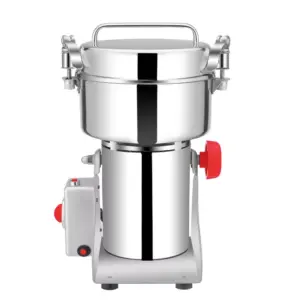 Commercial Kitchen Equipment Commercial Electric High-Power Spice Grinder 500g, 2kW Industrial Stainless Steel Grain and Spice Mill, Heavy-Duty Electric Grinder WG-500Y