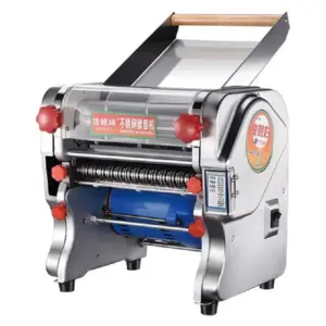 Commercial Kitchen Equipment Commercial Electric Industrial Noodle Machine, 220mm Dough Roller & Pasta Maker, Professional 750W Stainless Steel Noodle Press HNM-220