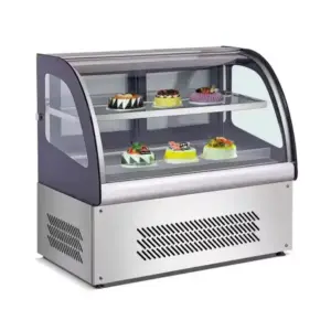 Commercial Kitchen Equipment Commercial Electric Countertop Cake Showcase 900mm, Cambered Glass, 400W, 2–10°C WG-TS-2