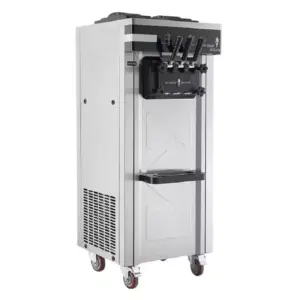 Commercial Kitchen Equipment Commercial Electric Soft Ice Cream Machine, Dual Compressor 25-28L High-Capacity Maker, Professional 2000W 3-Flavor Soft Serve Dispenser GM626