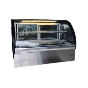 Commercial Kitchen Equipment Commercial Electric Countertop Cake Showcase 1200mm, Cambered Glass, 2 Shelves, 400W WG-TS-3