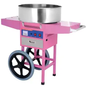 Commercial Kitchen Equipment Commercial Electric Candy Floss Machine with Cart 0.9kW, 73cm Stainless Steel Bowl, Mobile Vending HEC-04C