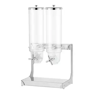 Commercial Kitchen Equipment Commercial Electric Double Cereal Dispenser 7L (3.5L × 2), Transparent PC Containers, Stainless Steel Base WG-A7L