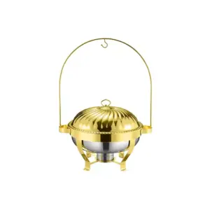 Commercial Kitchen Equipment Luxury Golden Lily Hanging Chafing Dish 8.0L, Premium Stainless Steel DZW-GL080