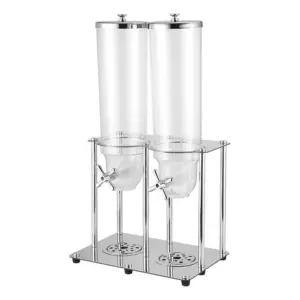 Commercial Kitchen Equipment Commercial Electric Double Cereal Dispenser 7L (3.5L × 2), Transparent PC Containers, Stainless Steel Base WG-SS7L