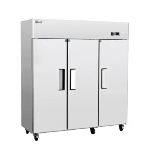 Commercial Kitchen Equipment Commercial Electric Static Cooling Upright Chiller, 1567L Massive Capacity Triple-Door Vertical Refrigerator, Professional Dixell Controlled Industrial Storage STUC-3PN