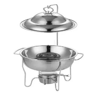 Commercial Kitchen Equipment Hook Jazz Chafing Dish 6.0L, Polished Stainless Steel, Lid Holder DZW-A3080