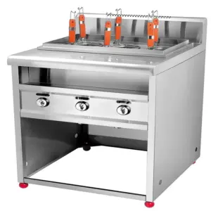 Commercial Kitchen Equipment Commercial 6-Basket Gas Pasta Cooker, Professional Industrial Noodle Boiler, Heavy-Duty Stainless Steel LPG Pasta Station HGN-6HX