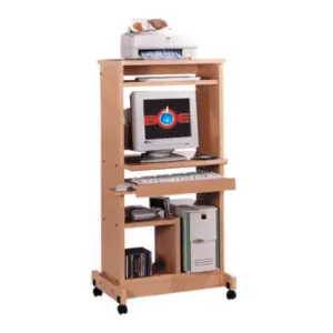 Empress Furniture Compact Computer Workstation Cart with Hutch 138H X 48D X W56 cm