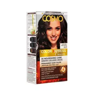 Cosmo Cosmetics Cosmo Permanent Hair Colour Cream Kit Natural Brown 4.0