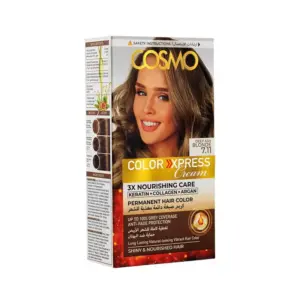 Cosmo Cosmetics Cosmo Permanent Hair Colour Cream Kit Deep Ash Blonde 7.11
