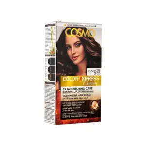 Cosmo Cosmetics Cosmo Permanent Hair Color Cool Cream, 3.65, Dark Chocolate, CPHC-365-DC