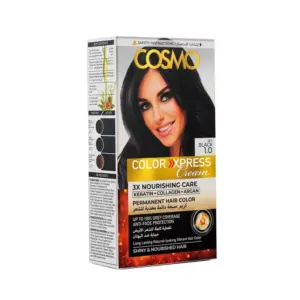 Cosmo Cosmetics Cosmo Permanent Hair Colour Cream Kit Jet Black 1.0