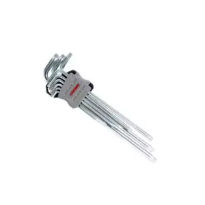 Crown Professional Crown 9pcs Extra Long Torx Hex Key Set Chrome Plated Industrial Quality CPHOK‑TMCX09