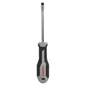 Crown Professional Crown Slotted Flat Screwdriver Cr‑V Steel Magnetic Tip Bi‑Material Handle CPHDS‑AS0610