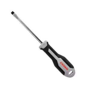 Crown Professional Crown Slotted Screwdriver Chrome Plated Blade Bi‑Material Handle CPHDS‑AS0603