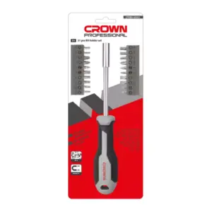 Crown Professional Crown Screwdriver & Bit Set 21 Pieces Durable Case CPHBH‑AXA21