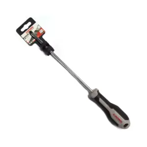 Crown Professional Crown Slotted Screwdriver Cr‑V Steel Long Shaft Bi‑Material Handle CPHDS‑AS0620
