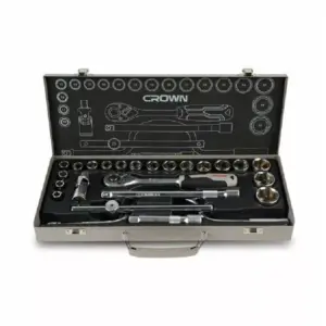 Crown Professional Crown Socket Wrench Set 24 pcs 1/2″ Drive Carry Case CPH‑SW‑XA24