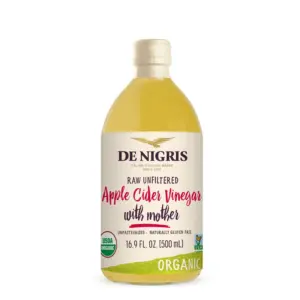 De Nigris Organic Apple Cider Vinegar With Mother (Raw Unfiltered) 500ml Pack of 2