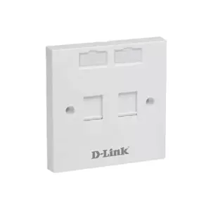 D-Link Double Face Plate 86*86mm, Square, White, Excluding Key Stone Jacks NFP-0WHI21