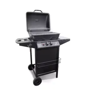 Decakila Barbeque Grill Gas Stainless Steel 8kw Burner Kmgs005b 48.5x37.5cm aluminium valve wire support warming rack piezo ignition with thermometer