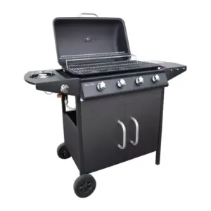 Decakila Barbeque Grill Gas Stainless Steel 13.9kw Burner Kmgs006b 63x37cm aluminium valve wire support warming rack piezo ignition with thermometer