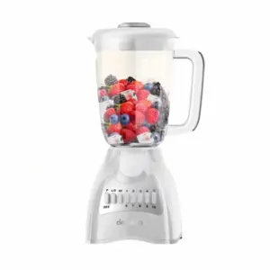 Decakila Blender 1.5l Plastic Jug with Stainless Steel Blades 500w Kejb044w 10 speed control with pulse copper wire motor anti slip feet design