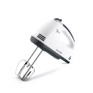 Decakila Hand Mixer 120W 7 Speed White Steel Beaters & Hook With Speed Control Knead or Beat & Mix KEMX016W