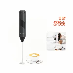 Decakila Milk Frother Electric Handheld with Stainless Steel Whisk 6w Kmcf035b food grade material 304 with plastic handle suitable for 2x aa battery
