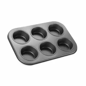 Decakila Muffin Tray 6 Holes 26.5x18.5x3 CM Cup Cake Mold Non Stick Cake Pan BPA Free KMTT079B