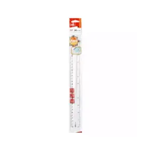 Deli Stationery Deli 30cm Ruler, Transparent Plastic, Durable & Lightweight EG00312