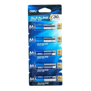Deli Stationery Deli Alkaline Battery AA, Mercury-Free, Long Lasting Power, Pack of 5 E18510
