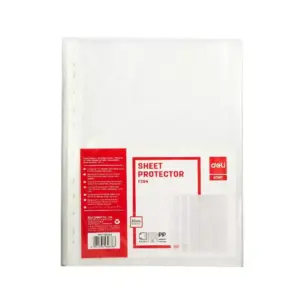 Deli Stationery Deli A4 Sheet Protector 30 Microns, Transparent, Pack of 100 EF20402