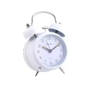 Deli Stationery Deli Alarm Clock, Stylish & Functional, Black/Brown/White 9024