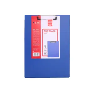 Deli Stationery Deli Clipboard A4 Blue High Quality Plastic Coating with Low Profile Clip, Wear Resistant Material E38153A