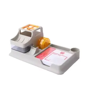 Deli Stationery Deli Desk Organizer with 7 Compartments, Plastic Body, Black/Grey E9110