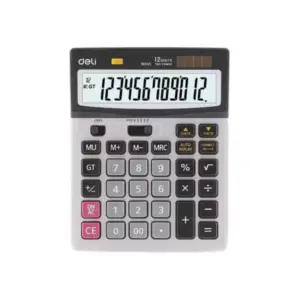 Deli Stationery Deli Desktop Calculator 12 Digits Silver E1654C